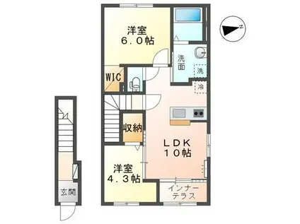 リョウエン(2LDK/2階)の間取り写真