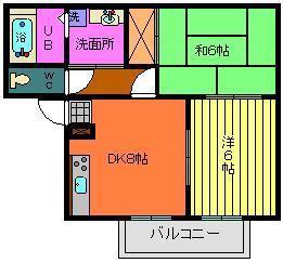 サンシティーS(2DK/1階)の間取り写真