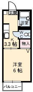 メゾングレイス(1K/2階)の間取り写真