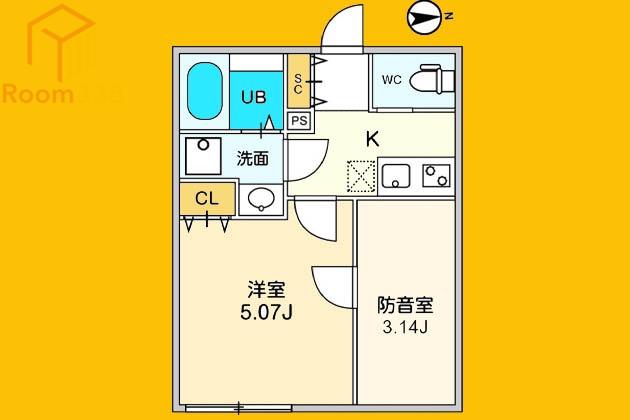 TS CUORE MUSE 落合(1SK/1階)の間取り写真