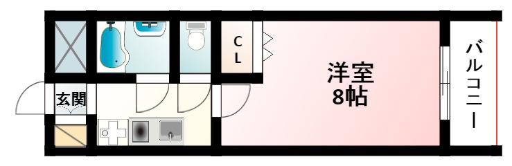 ライブステーション江坂(1K/2階)の間取り写真