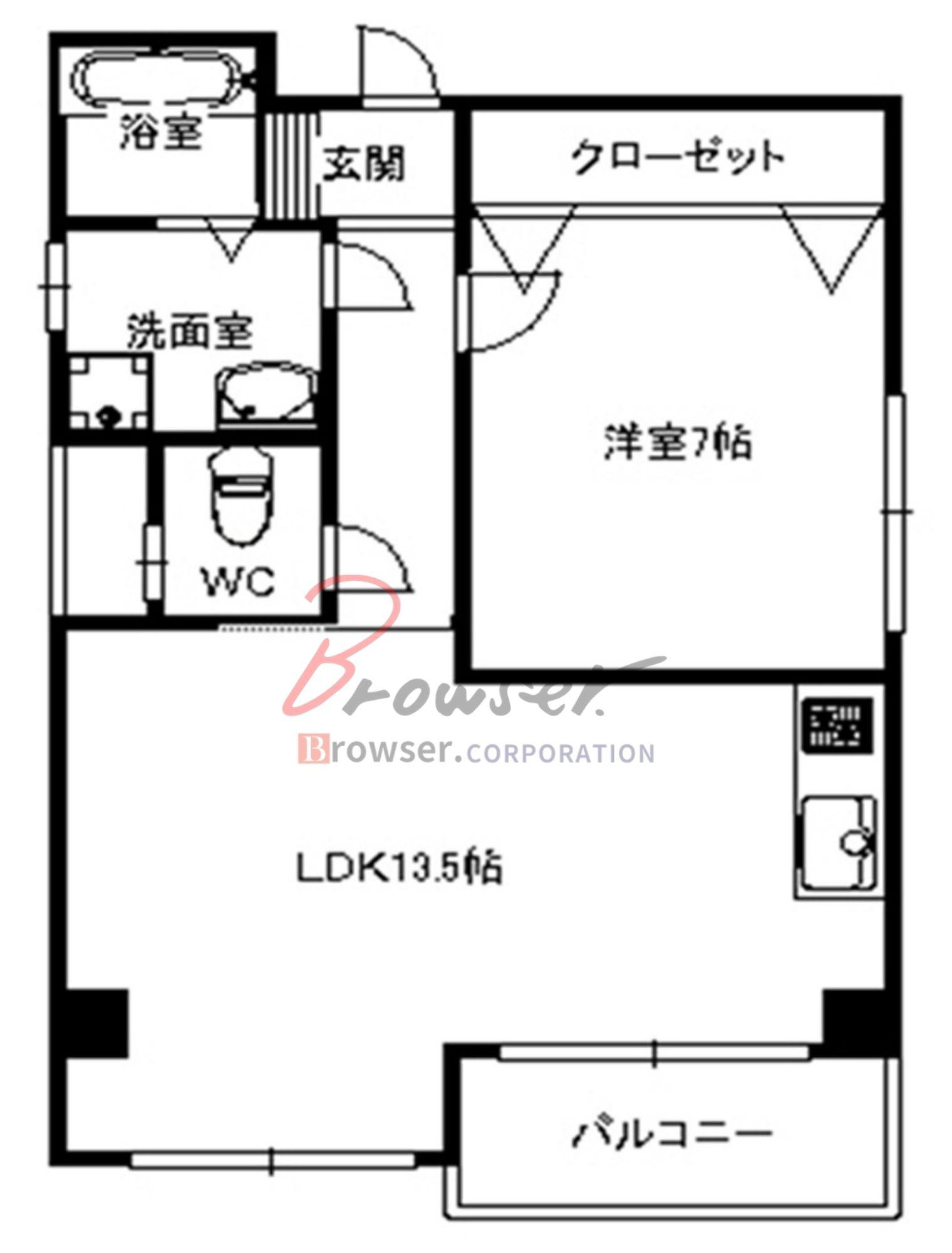 オオツカビル(1LDK/3階)の間取り写真