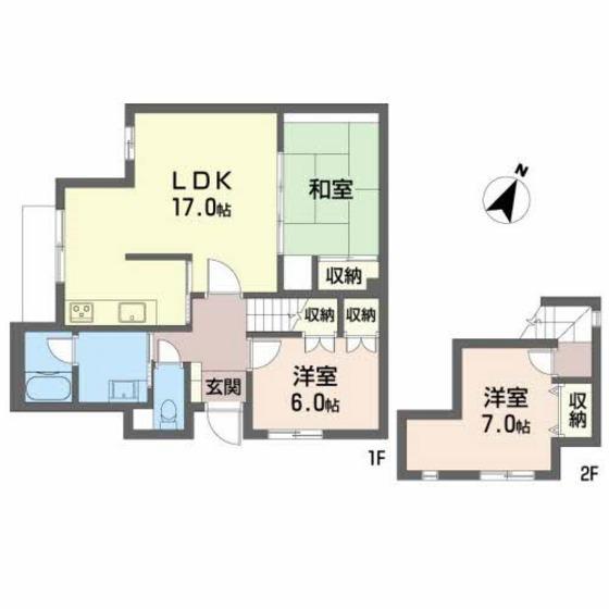 グリーンビレッジ北方II(3LDK/1階)の間取り写真