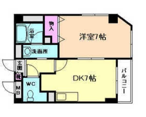 アネービオス(1DK/3階)の間取り写真