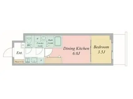 エスリードレジデンス大阪谷町ザ・マークス(2K/6階)の間取り写真