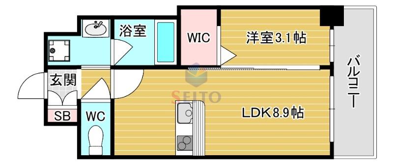 ファーストフィオーレ江坂ガーデン(1LDK/6階)の間取り写真
