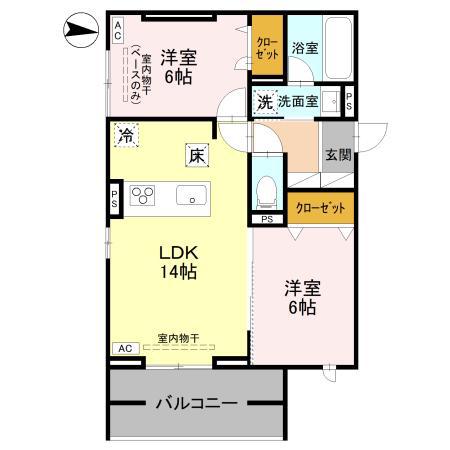ALCAZAR(2LDK/1階)の間取り写真