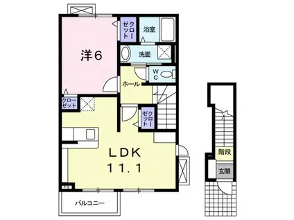 サン・ボヌ-ル(1LDK/2階)の間取り写真