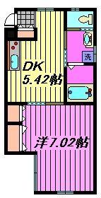 スマートテラスII(1DK/1階)の間取り写真