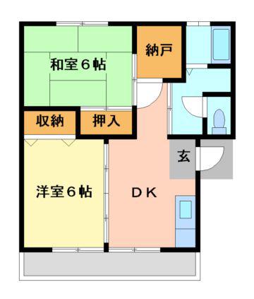 KAMIKENAP(2SDK/2階)の間取り写真