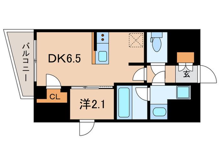 コンフォリア東大井II(1DK/13階)の間取り写真