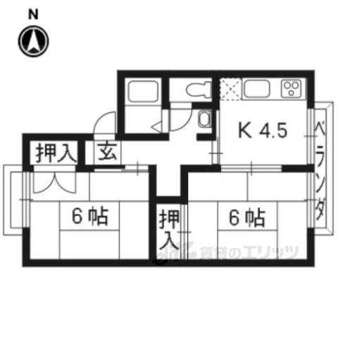 パレーシャル柳田(2DK/2階)の間取り写真