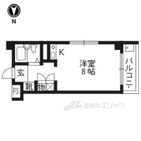 ヴィラ夷川(ワンルーム/3階)の間取り写真