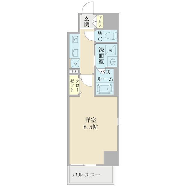 プランドール那古野(1K/7階)の間取り写真