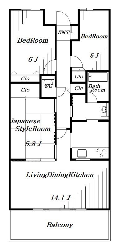 ライオンズマンション千葉グランドタワー(3LDK/7階)の間取り写真