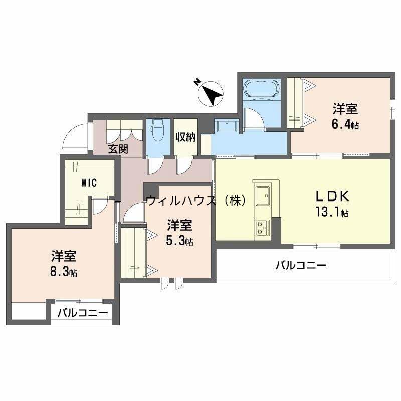 シャーメゾン グラニテ(3LDK/3階)の間取り写真