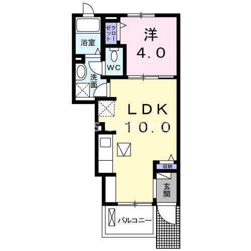 GF BASE(1LDK/1階)の間取り写真