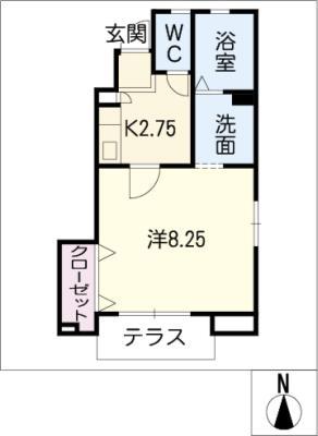 クレールメゾン(1K/1階)の間取り写真