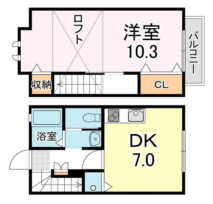 メゾフォルテガーデン(1DK/1階)の間取り写真