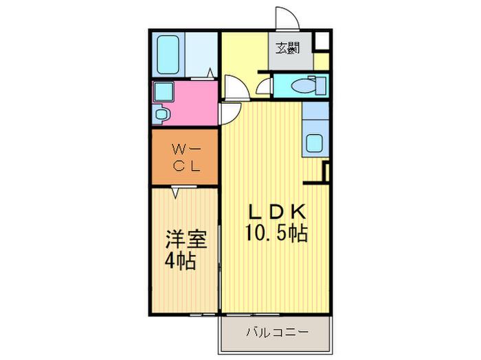 LOVEST CASA(1LDK/2階)の間取り写真
