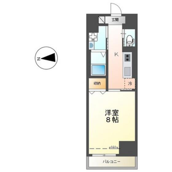 中央地所西条駅前ビル(1K/9階)の間取り写真