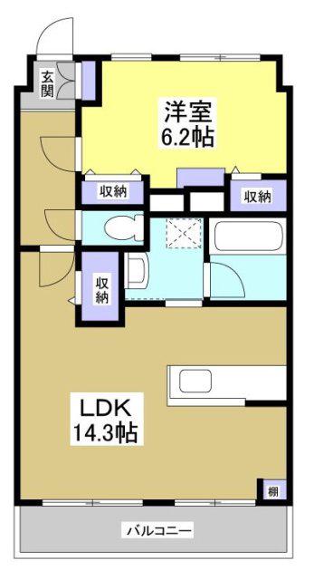 新大邦ビル(1LDK/2階)の間取り写真