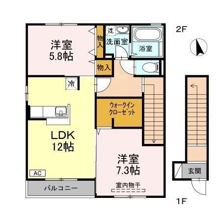 グランパ(2LDK/2階)の間取り写真