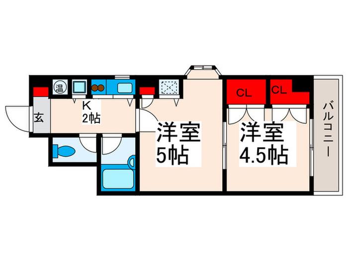 BERTH(2K/4階)の間取り写真