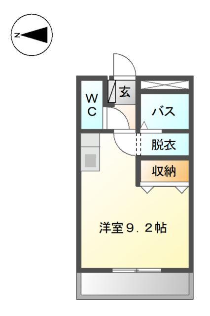 イーストバレーJR(ワンルーム/2階)の間取り写真