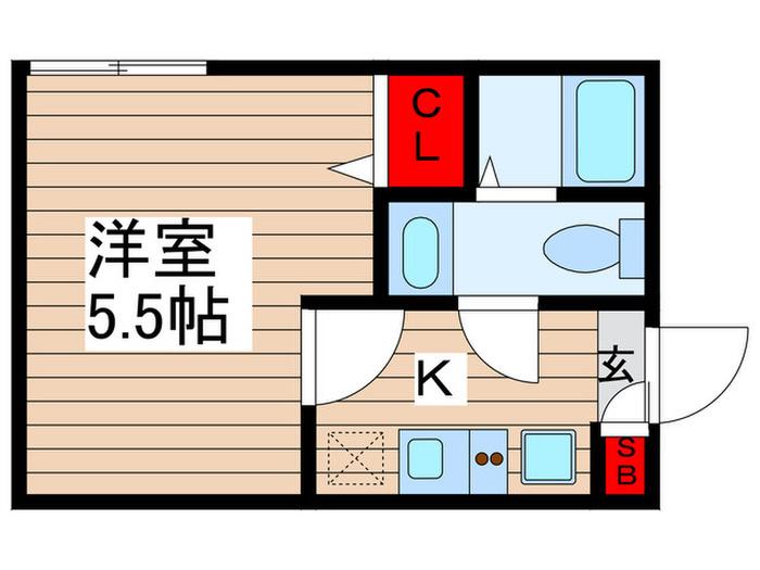 クレアシオン千住(1K/2階)の間取り写真