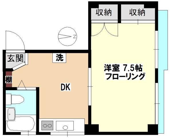 すみれハイツ(1DK/3階)の間取り写真