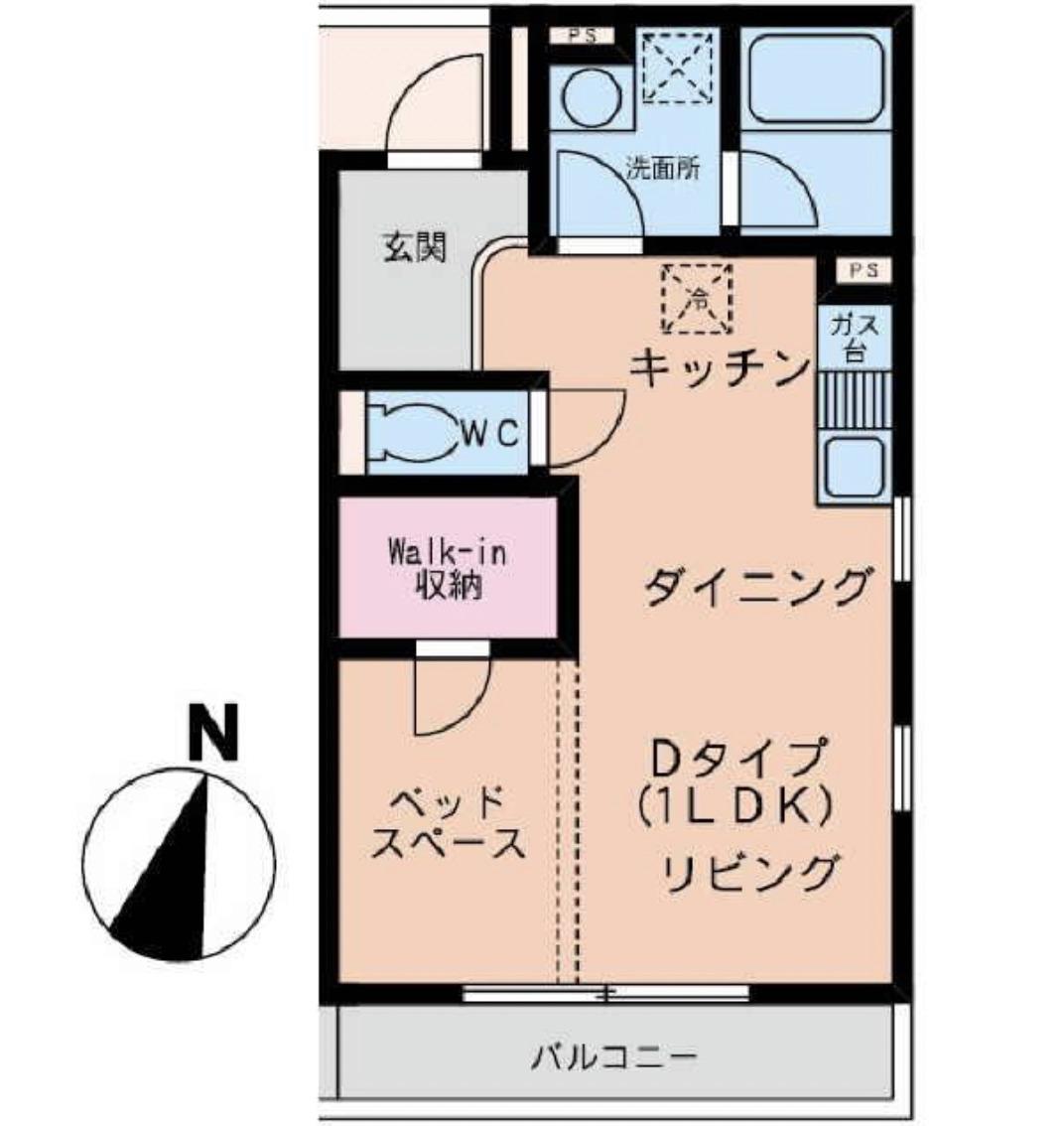 本牧原壱番館(1LDK/3階)の間取り写真