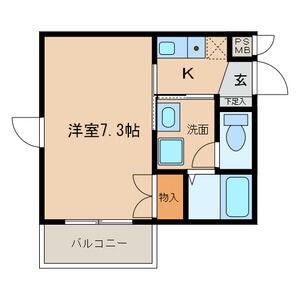 林檎の樹(1K/2階)の間取り写真