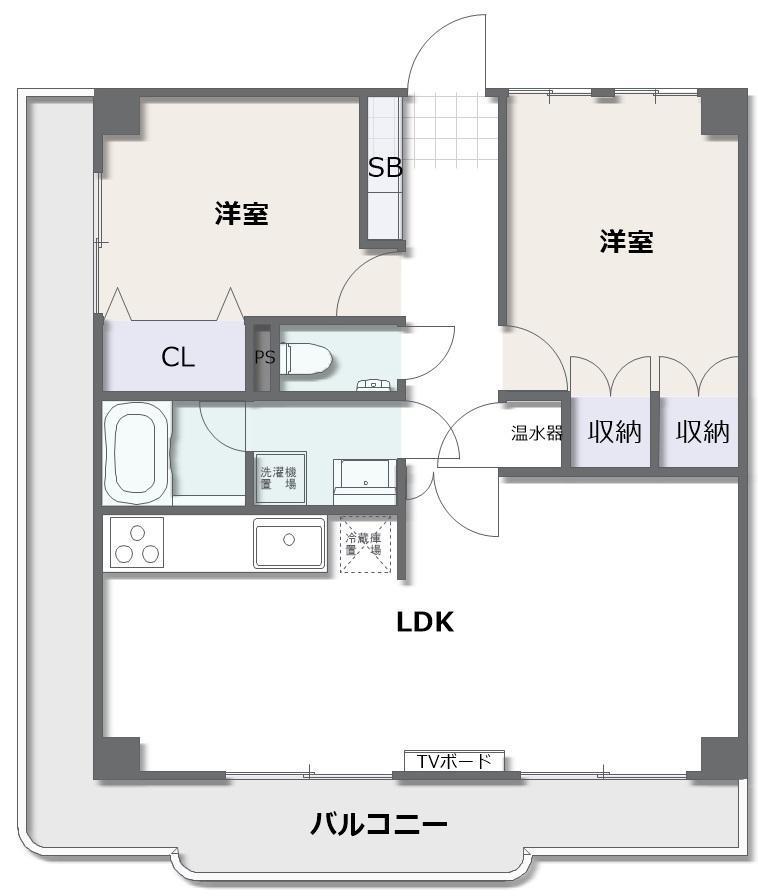 グランディオス米子(2LDK/14階)の間取り写真