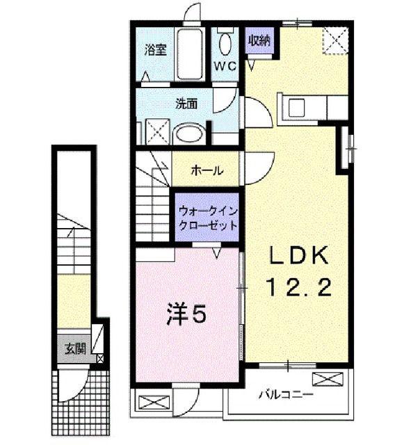 ヴィクトリー III(1LDK/2階)の間取り写真