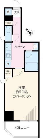 WHITE HILLS SAKAINO(1K/11階)の間取り写真