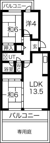 アーバンドエル藤が丘北1(3LDK/3階)の間取り写真