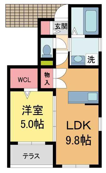 エルピーダ(1LDK/1階)の間取り写真