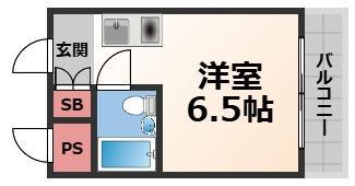 スカイプラザIII(ワンルーム/5階)の間取り写真