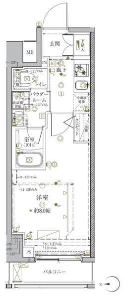 クレイシア秋葉原ラグゼスウィート(1K/2階)の間取り写真