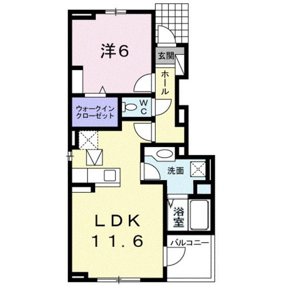 カーサ ルチオA(1LDK/1階)の間取り写真