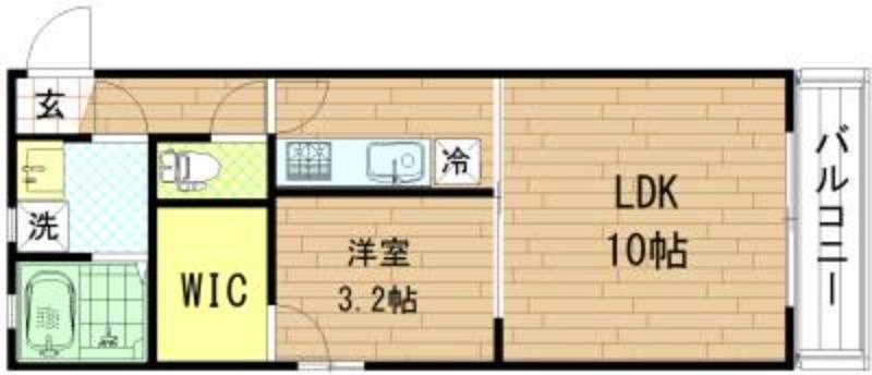 ロータスコート(1LDK/3階)の間取り写真