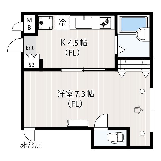 アズマ宮崎台マンション(1DK/3階)の間取り写真