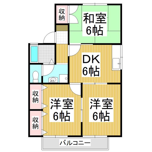 メゾンモランジェ(3DK/2階)の間取り写真