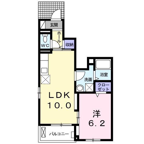 ボヌール・エム(1LDK/1階)の間取り写真