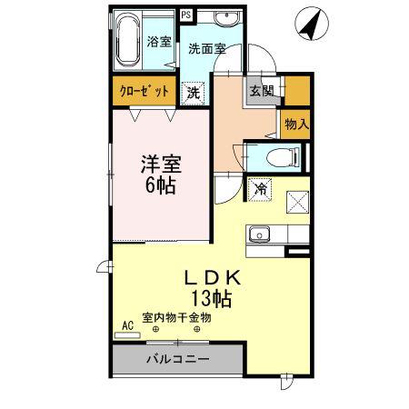 エテルナ瑞江(1LDK/1階)の間取り写真