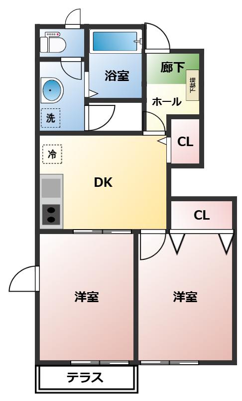 パティオST21(2LDK/1階)の間取り写真