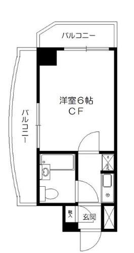 グローリア初穂椎名町(1K/5階)の間取り写真