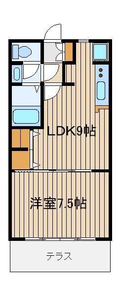 リヴェール(1LDK/1階)の間取り写真