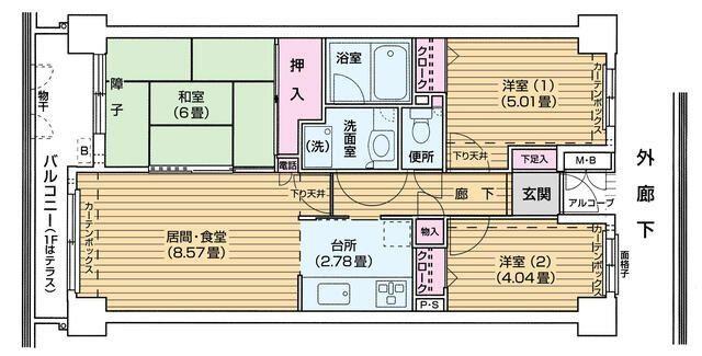 ランテルナ小石川(3LDK/4階)の間取り写真